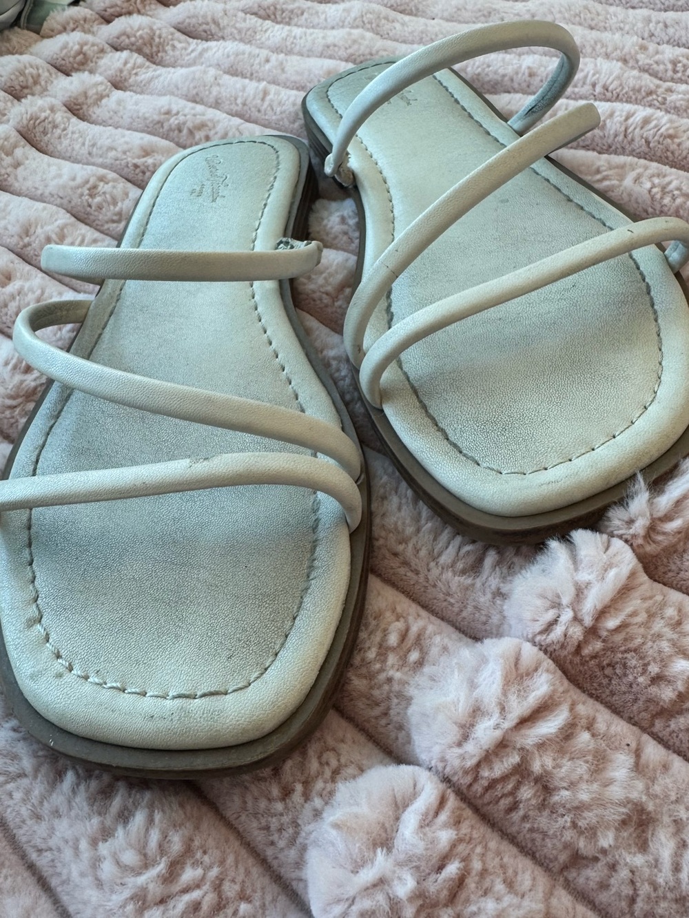 Strappy Slide Sandals - Cream